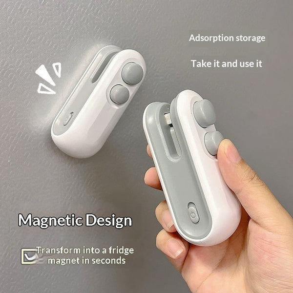 Mini 2-in-1 Heat Sealer & Cutter – USB Rechargeable Plastic Bag Sealing Machine