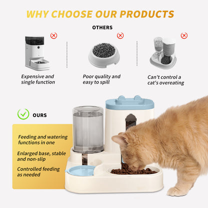 Fully Automatic Cat Feeder with Water Dispenser – 2-in-1 Food & Water Feeding System