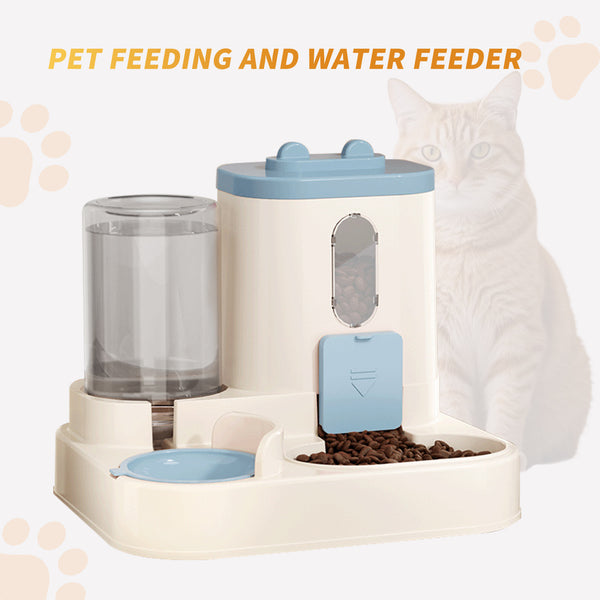 Fully Automatic Cat Feeder with Water Dispenser – 2-in-1 Food & Water Feeding System