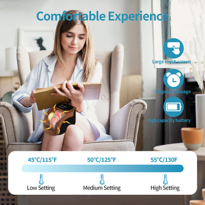 Electric Heated Knee Massager with Kneading & Vibration – Rechargeable Pain Relief Therapy Device