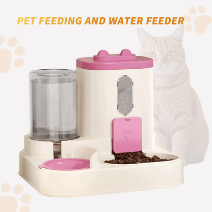 Fully Automatic Cat Feeder with Water Dispenser – 2-in-1 Food & Water Feeding System