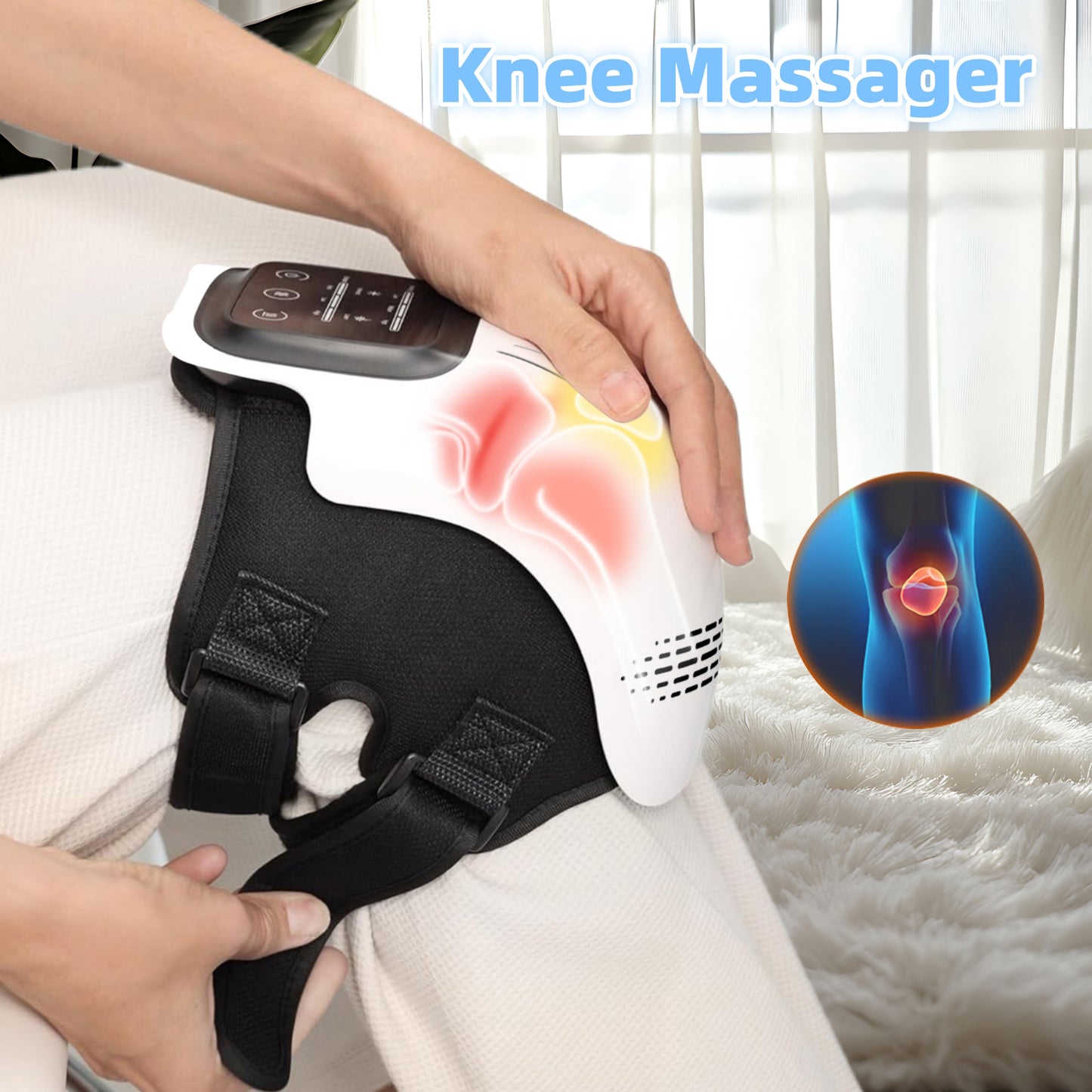 Electric Heated Knee Massager with Kneading & Vibration – Rechargeable Pain Relief Therapy Device