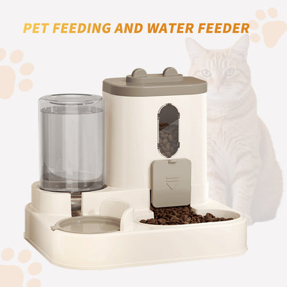 Fully Automatic Cat Feeder with Water Dispenser – 2-in-1 Food & Water Feeding System