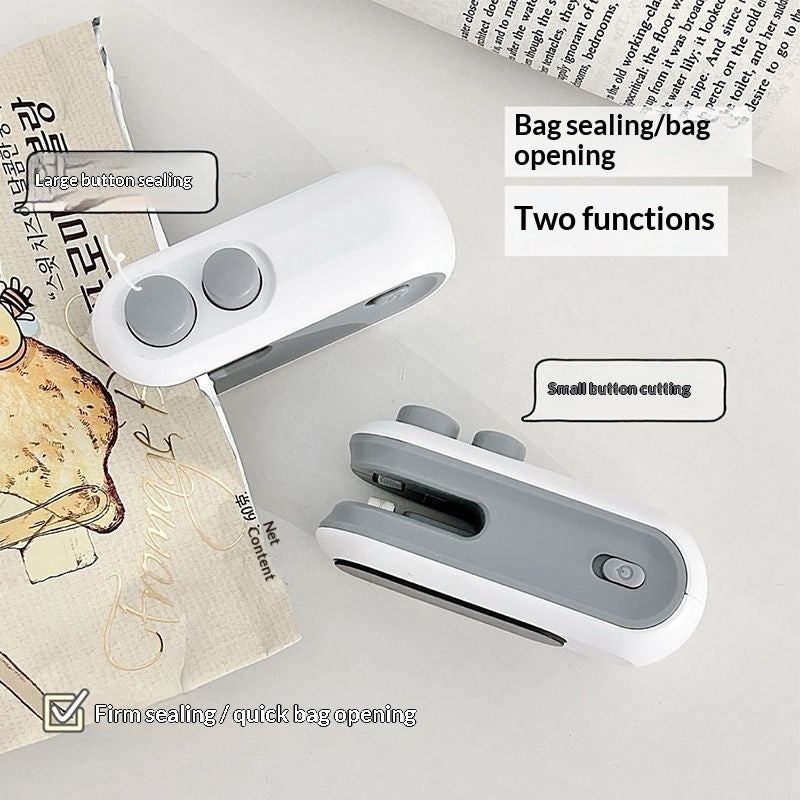 Mini 2-in-1 Heat Sealer & Cutter – USB Rechargeable Plastic Bag Sealing Machine